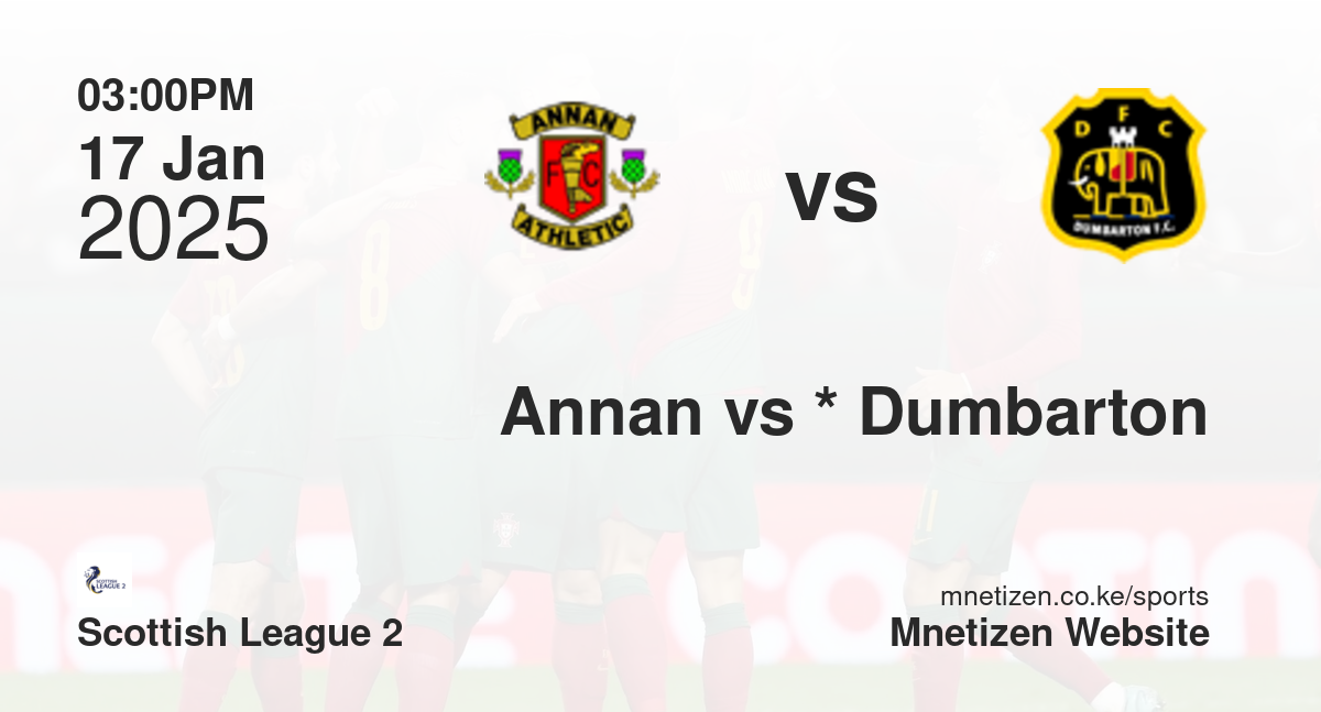 Annan Athletic vs *                           Dumbarton | 17 Jan 2025 Match