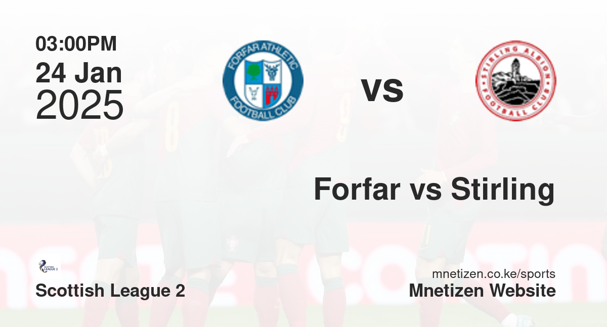 Forfar Athletic vs Stirling Albion | 24 Jan 2025 Match