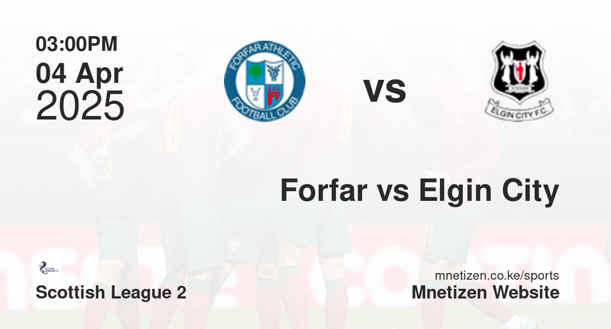 Forfar Athletic vs Elgin City | 04 Apr 2025 Match