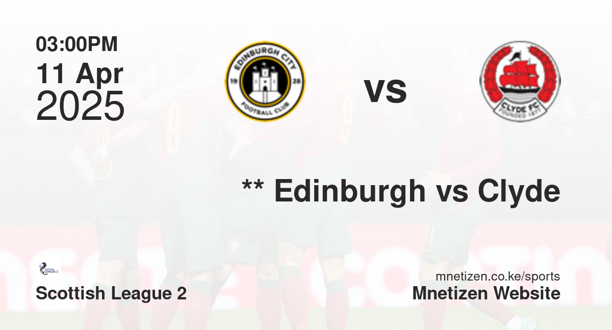 **                           Edinburgh City vs Clyde | 11 Apr 2025 Match