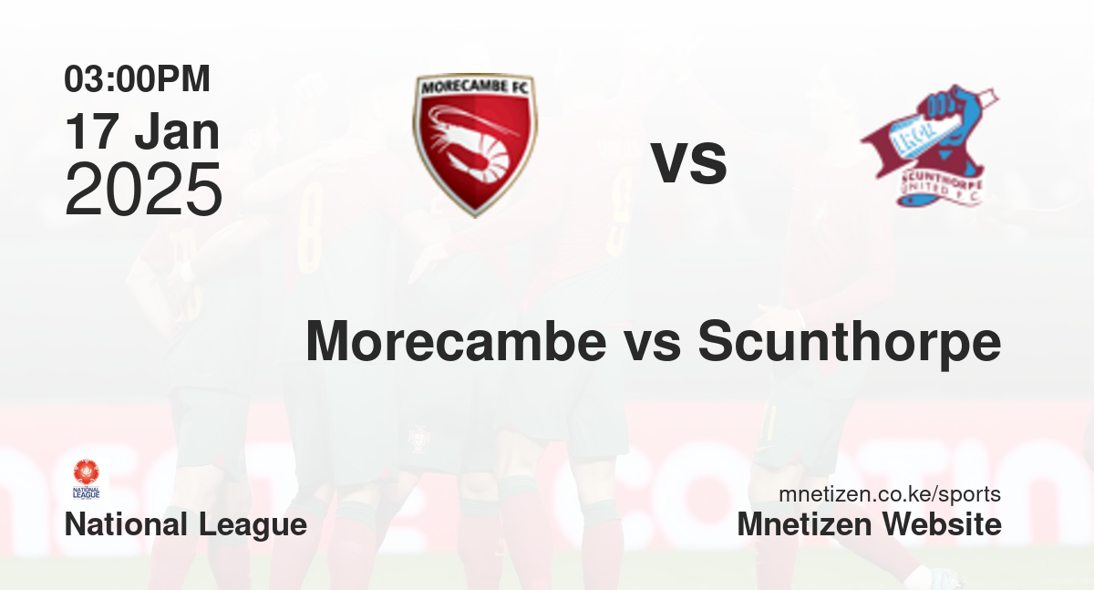 Morecambe vs Scunthorpe United | 17 Jan 2025 Match