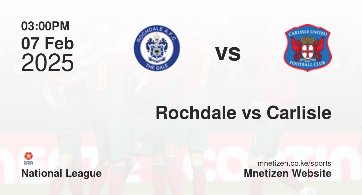 Rochdale vs Carlisle United | 07 Feb 2025 Match