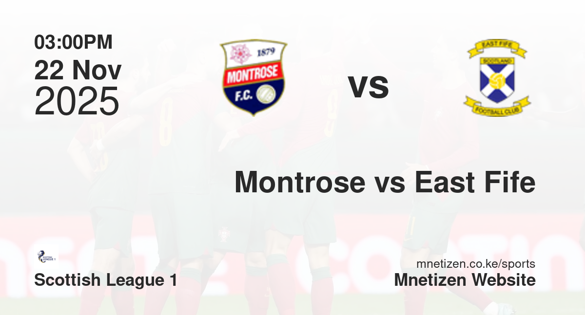 Montrose vs East Fife | 22 Nov 2025 Match
