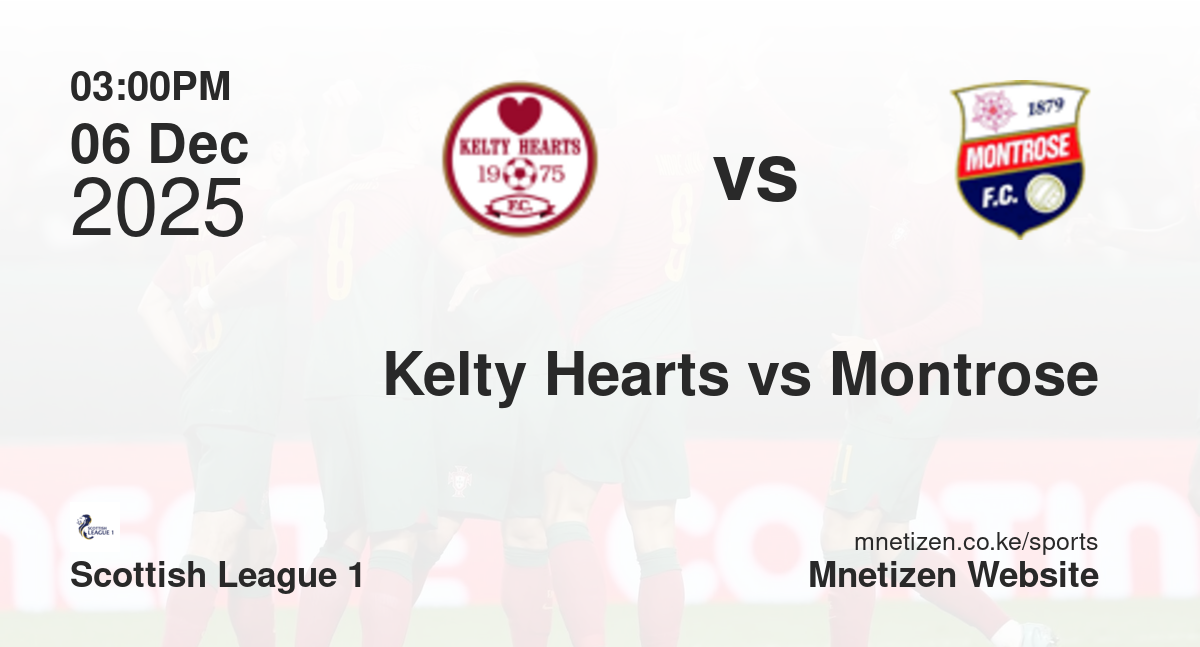 Kelty Hearts vs Montrose | 06 Dec 2025 Match