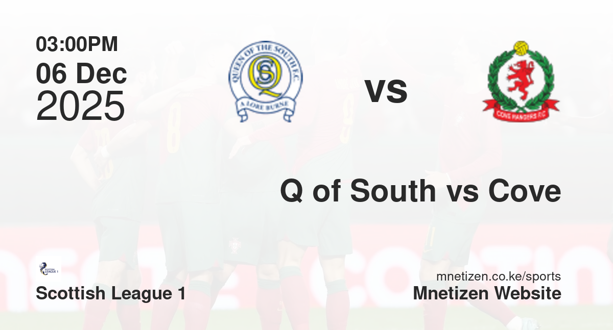 Queen Of The South vs Cove Rangers | 06 Dec 2025 Match