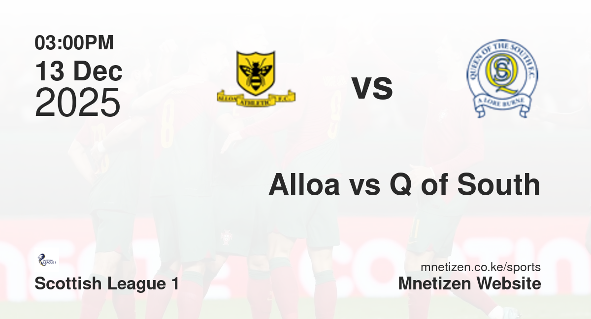 Alloa Athletic vs Queen Of The South | 13 Dec 2025 Match