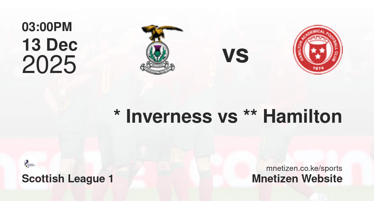 *                           Inverness CT vs **                           Hamilton Academical | 13 Dec 2025 Match
