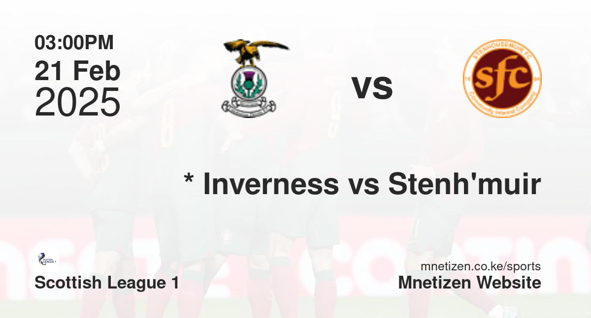 *                           Inverness CT vs Stenhousemuir | 21 Feb 2025 Match