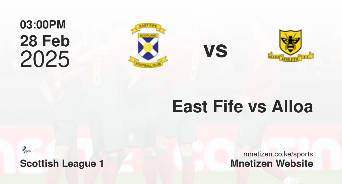 East Fife vs Alloa Athletic | 28 Feb 2025 Match