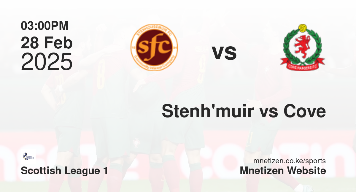 Stenhousemuir vs Cove Rangers | 28 Feb 2025 Match