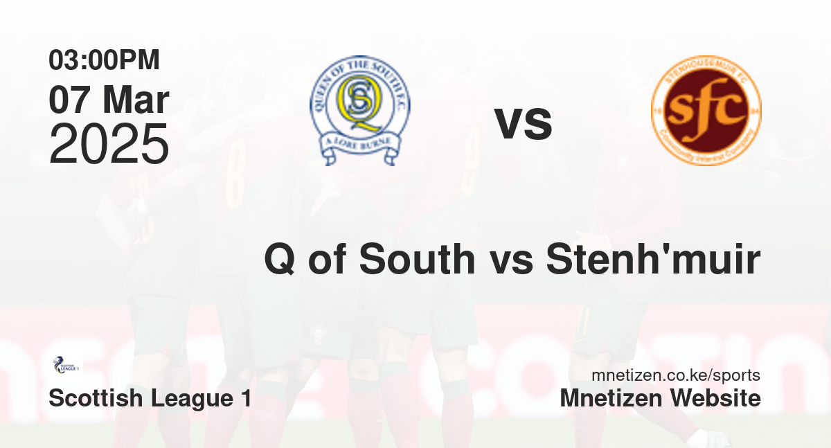 Queen Of The South vs Stenhousemuir | 07 Mar 2025 Match