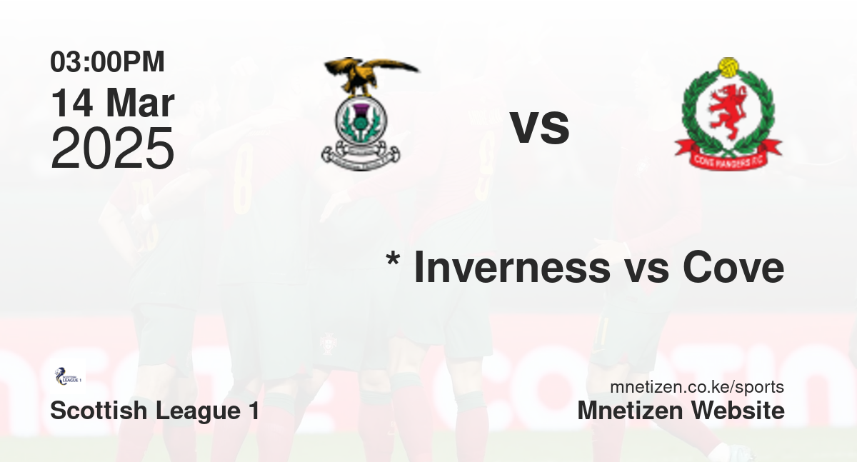 *                           Inverness CT vs Cove Rangers | 14 Mar 2025 Match