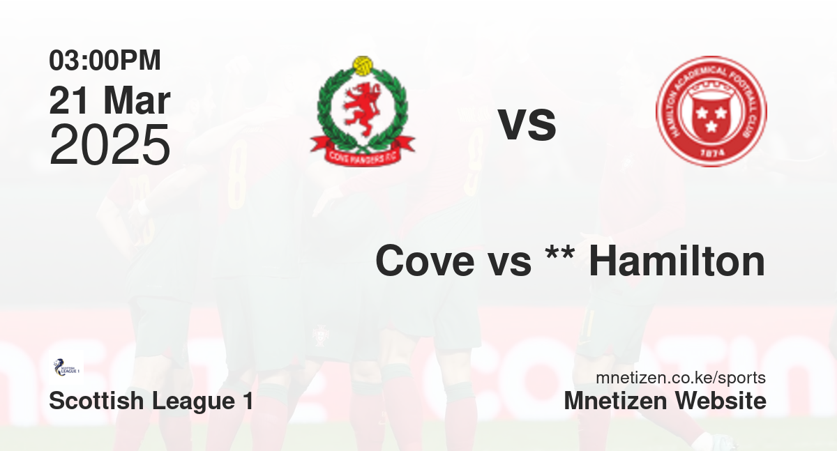 Cove Rangers vs **                           Hamilton Academical | 21 Mar 2025 Match