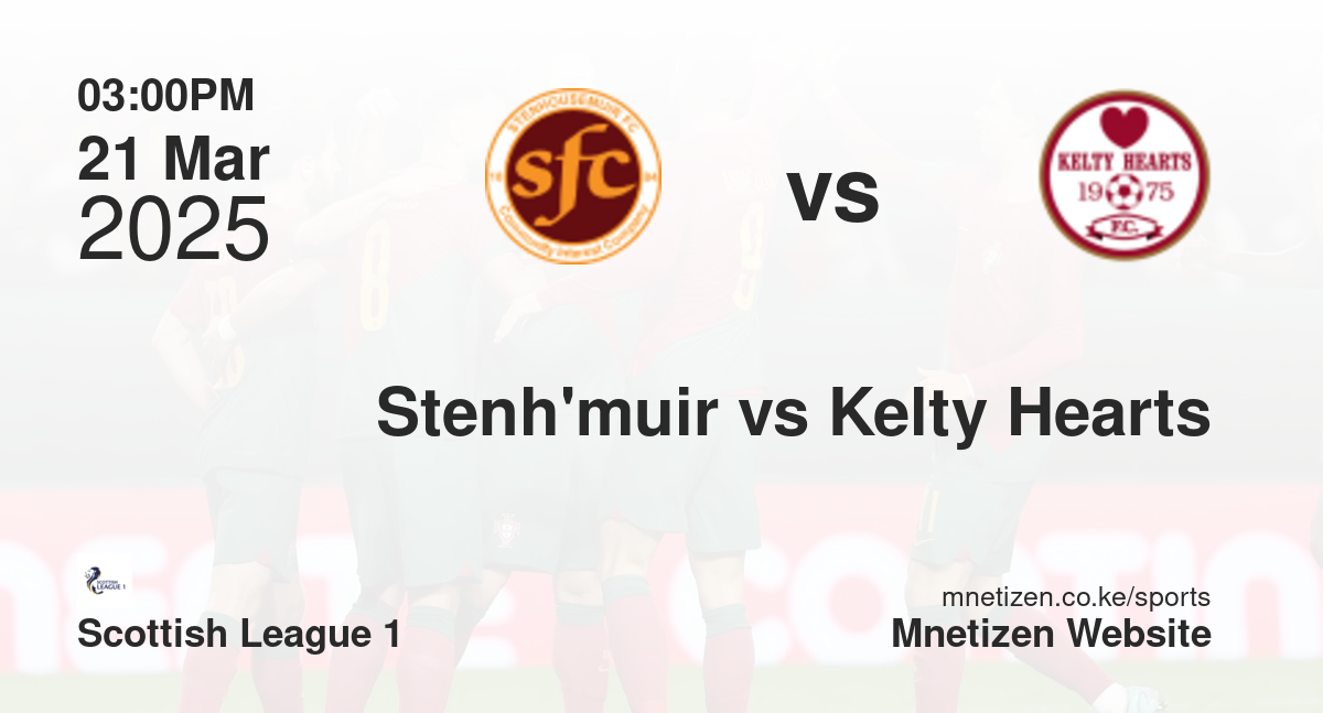 Stenhousemuir vs Kelty Hearts | 21 Mar 2025 Match