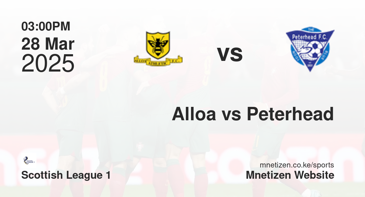 Alloa Athletic vs Peterhead | 28 Mar 2025 Match