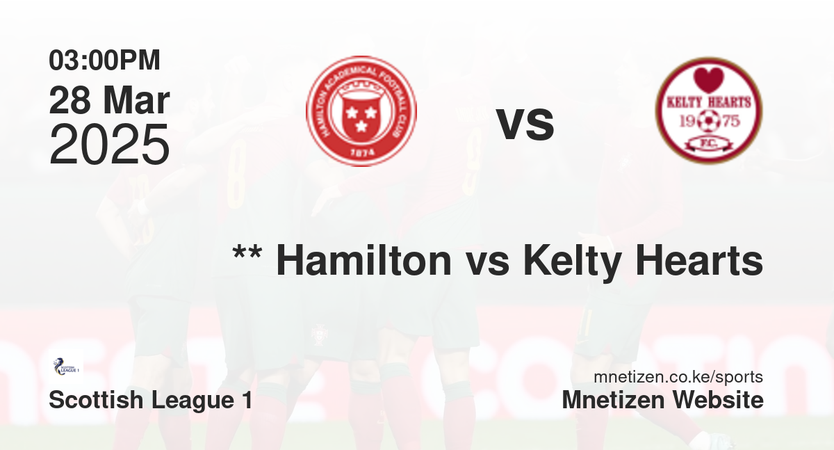 **                           Hamilton Academical vs Kelty Hearts | 28 Mar 2025 Match