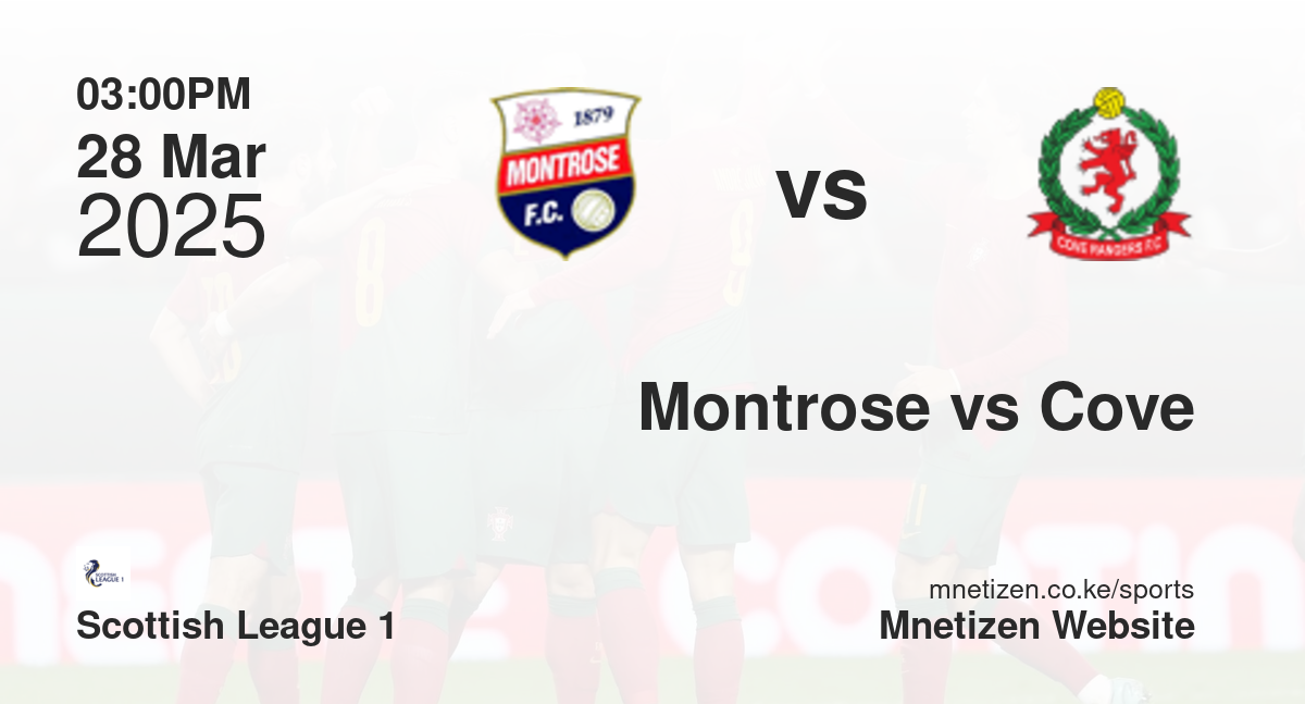 Montrose vs Cove Rangers | 28 Mar 2025 Match