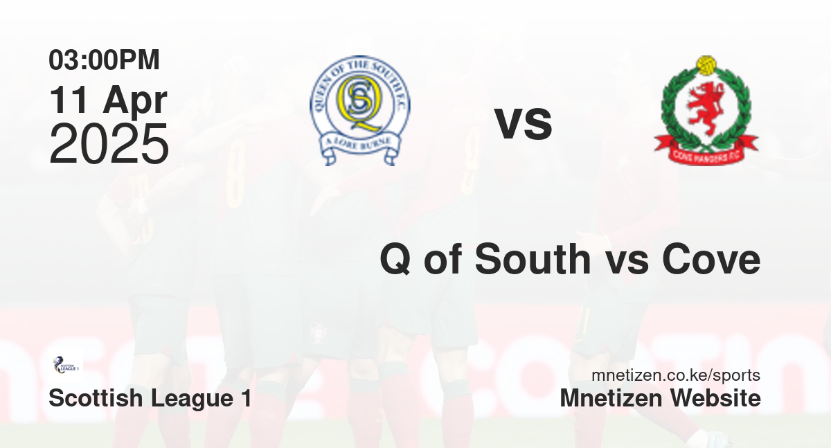 Queen Of The South vs Cove Rangers | 11 Apr 2025 Match