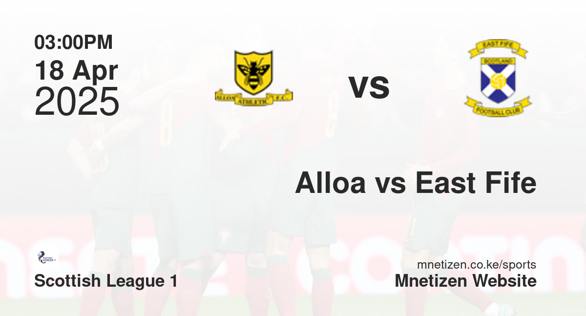 Alloa Athletic vs East Fife | 18 Apr 2025 Match