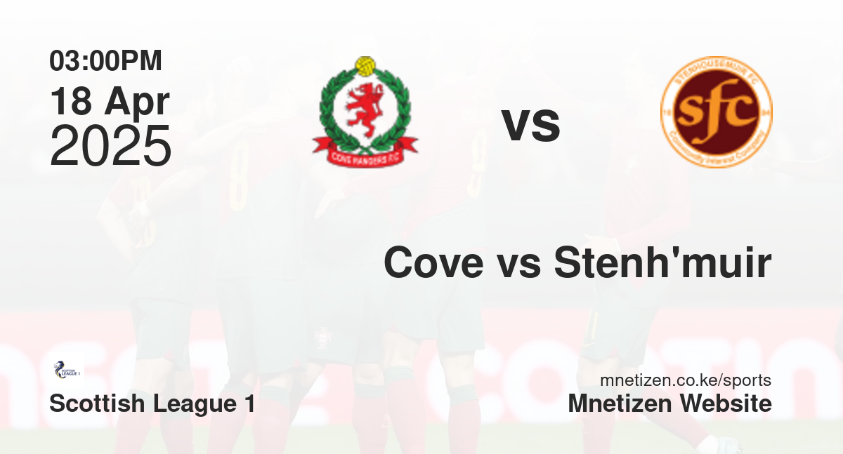 Cove Rangers vs Stenhousemuir | 18 Apr 2025 Match