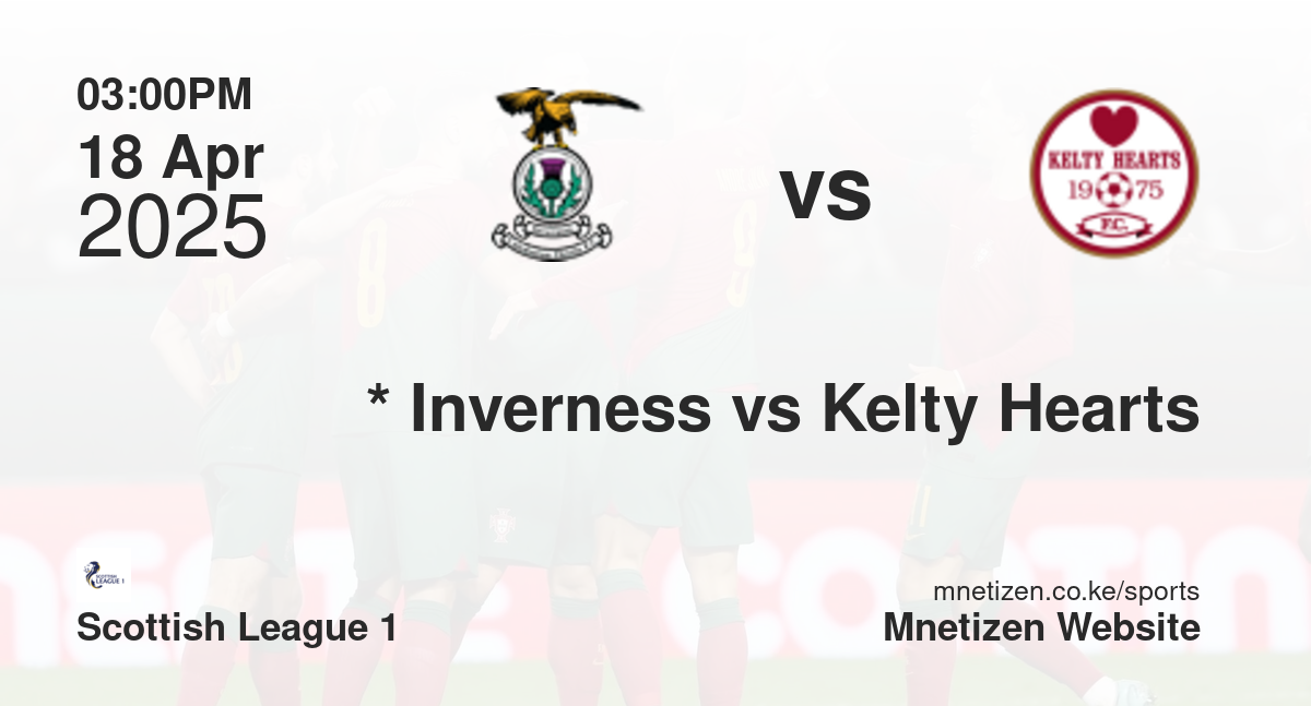 *                           Inverness CT vs Kelty Hearts | 18 Apr 2025 Match
