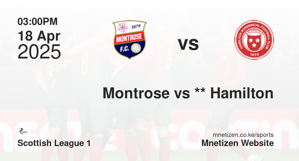 Montrose vs **                           Hamilton Academical | 18 Apr 2025 Match