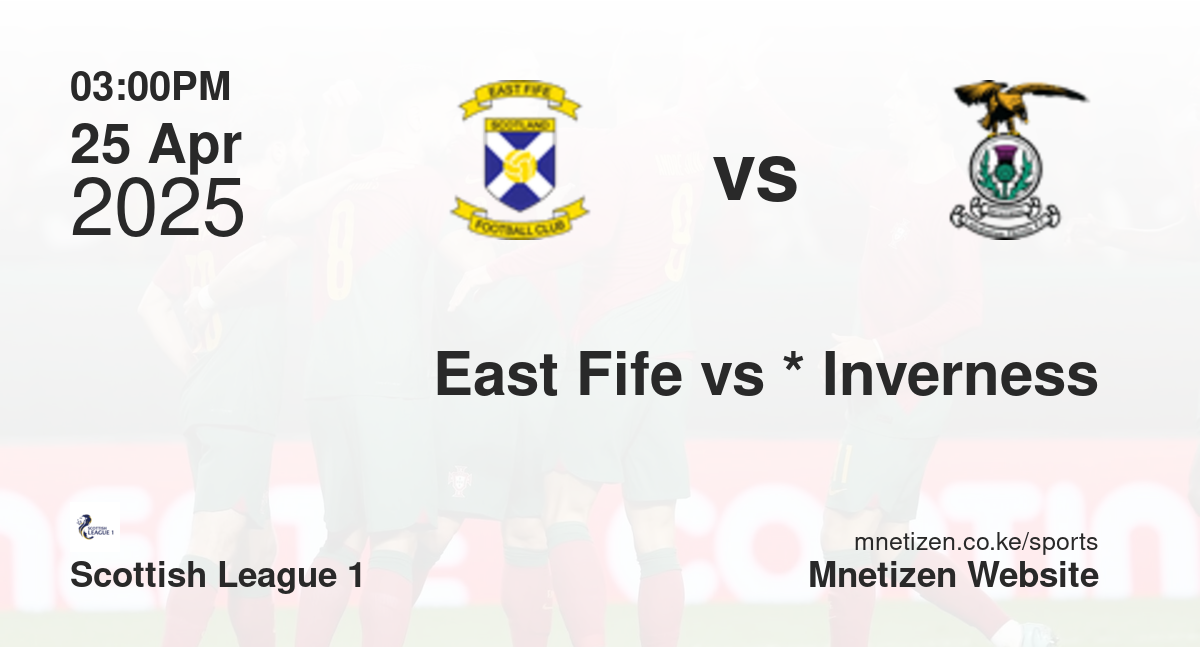 East Fife vs *                           Inverness CT | 25 Apr 2025 Match