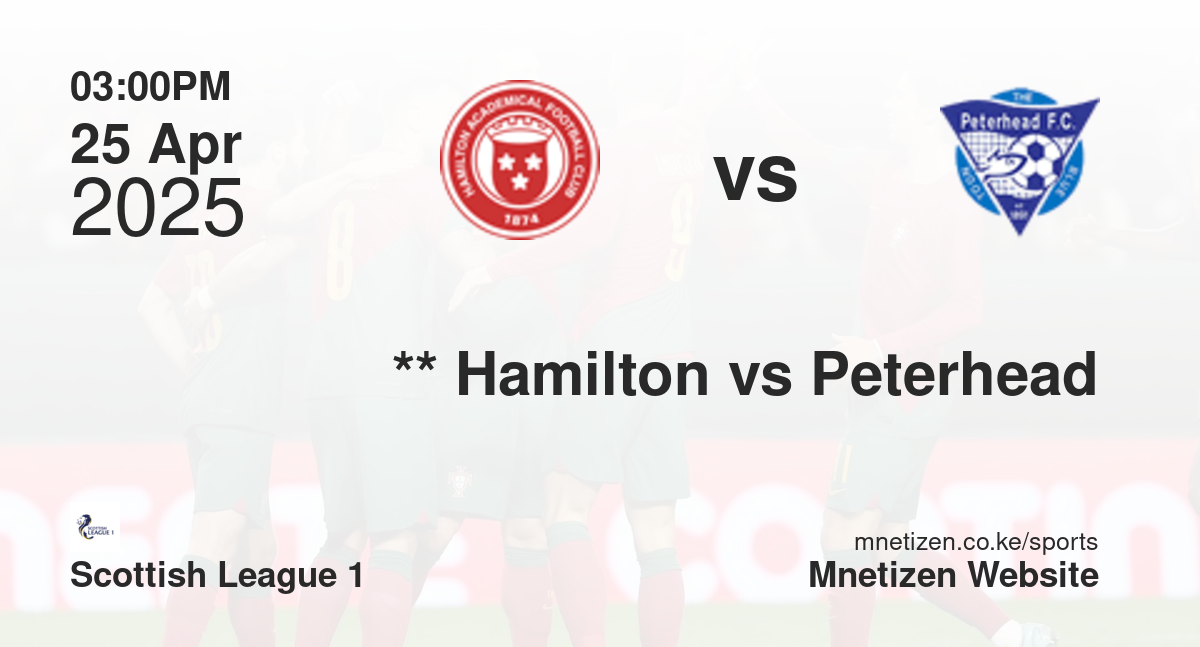 **                           Hamilton Academical vs Peterhead | 25 Apr 2025 Match