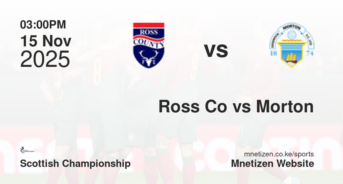 Ross County vs Morton | 15 Nov 2025 Match