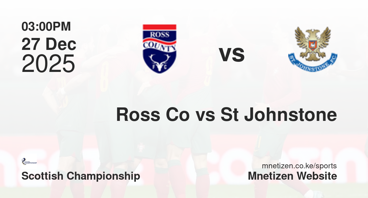 Ross County vs St Johnstone | 27 Dec 2025 Match