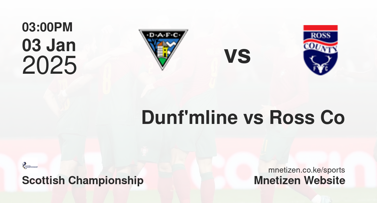 Dunfermline Athletic vs Ross County | 03 Jan 2025 Match