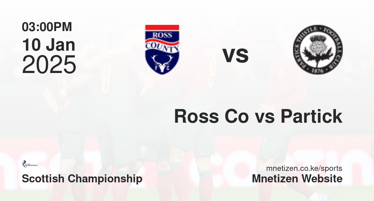 Ross County vs Partick Thistle | 10 Jan 2025 Match