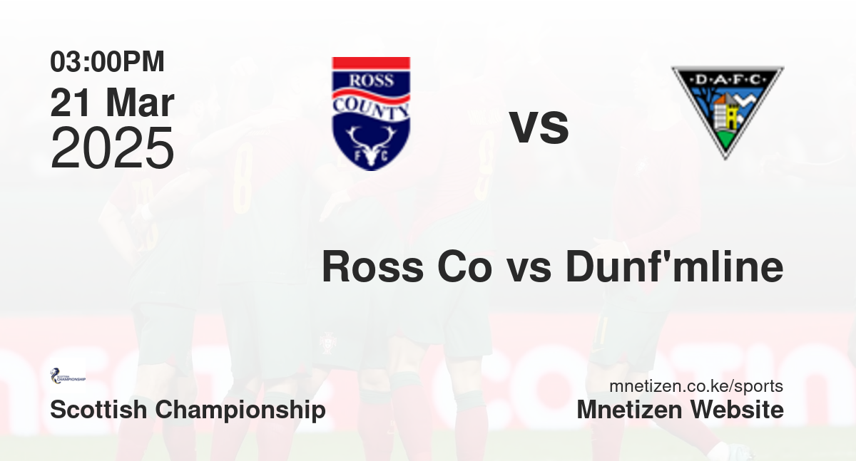 Ross County vs Dunfermline Athletic | 21 Mar 2025 Match