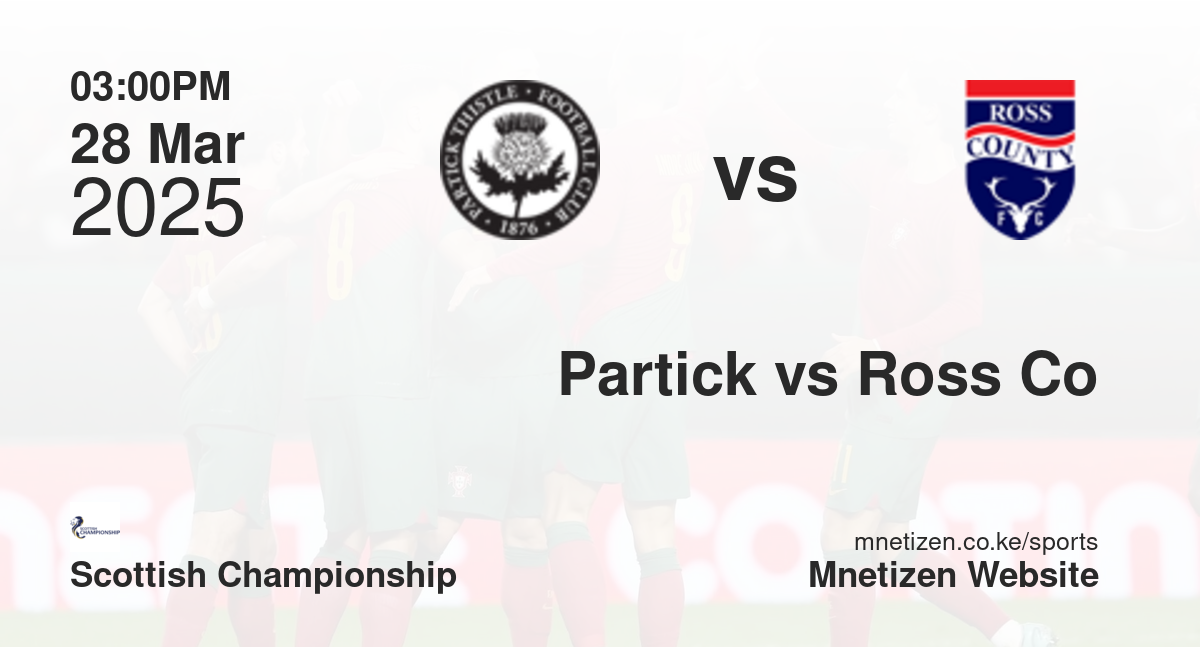 Partick Thistle vs Ross County | 28 Mar 2025 Match