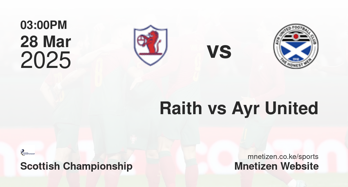 Raith Rovers vs Ayr United | 28 Mar 2025 Match