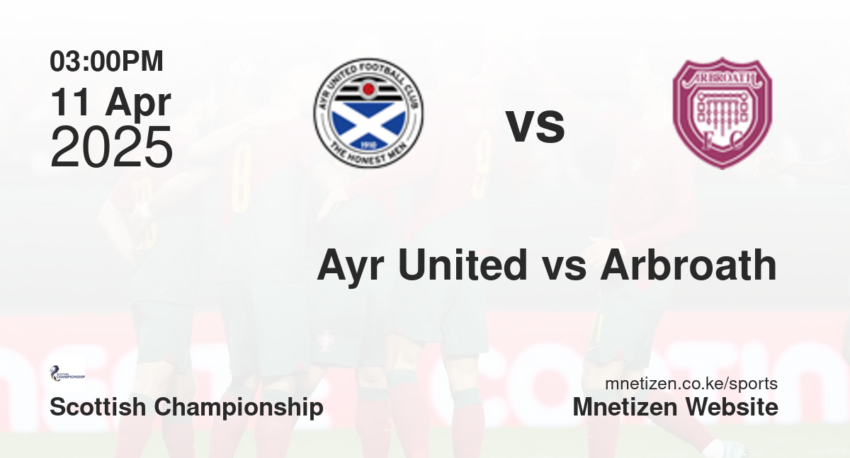 Ayr United vs Arbroath | 11 Apr 2025 Match