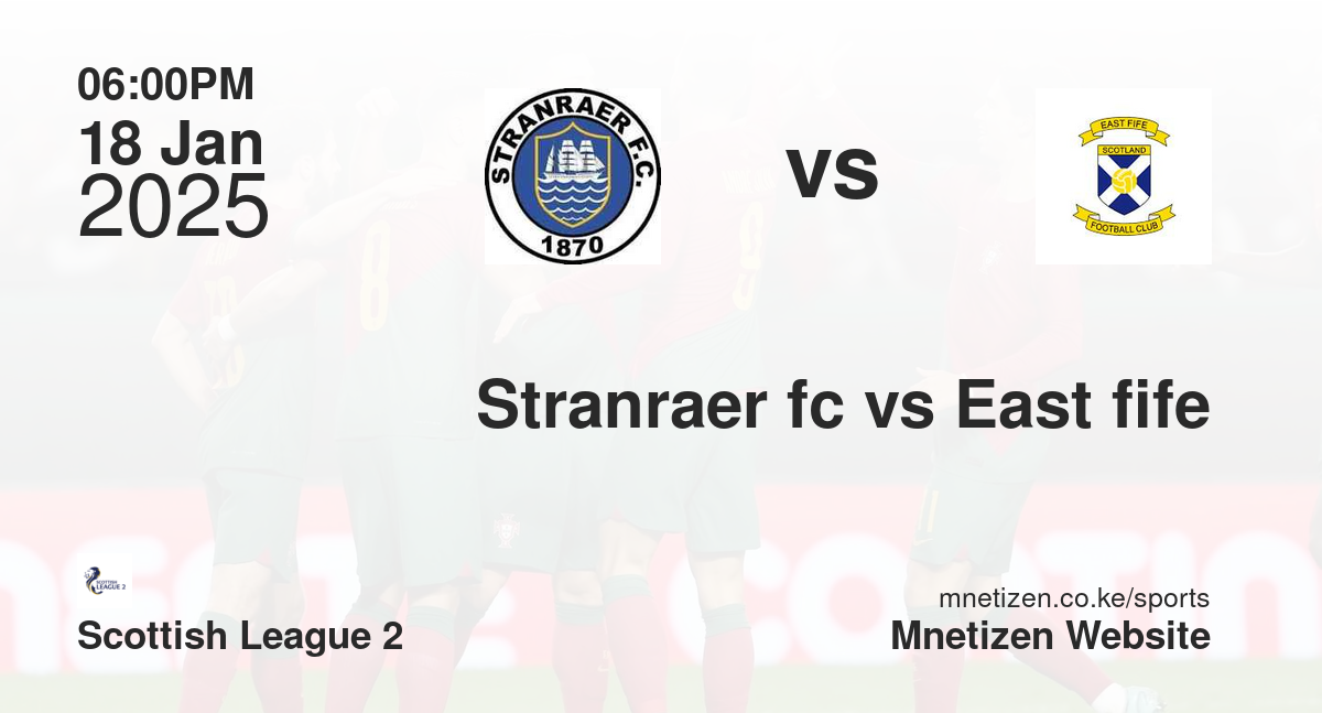 Stranraer fc vs East fife