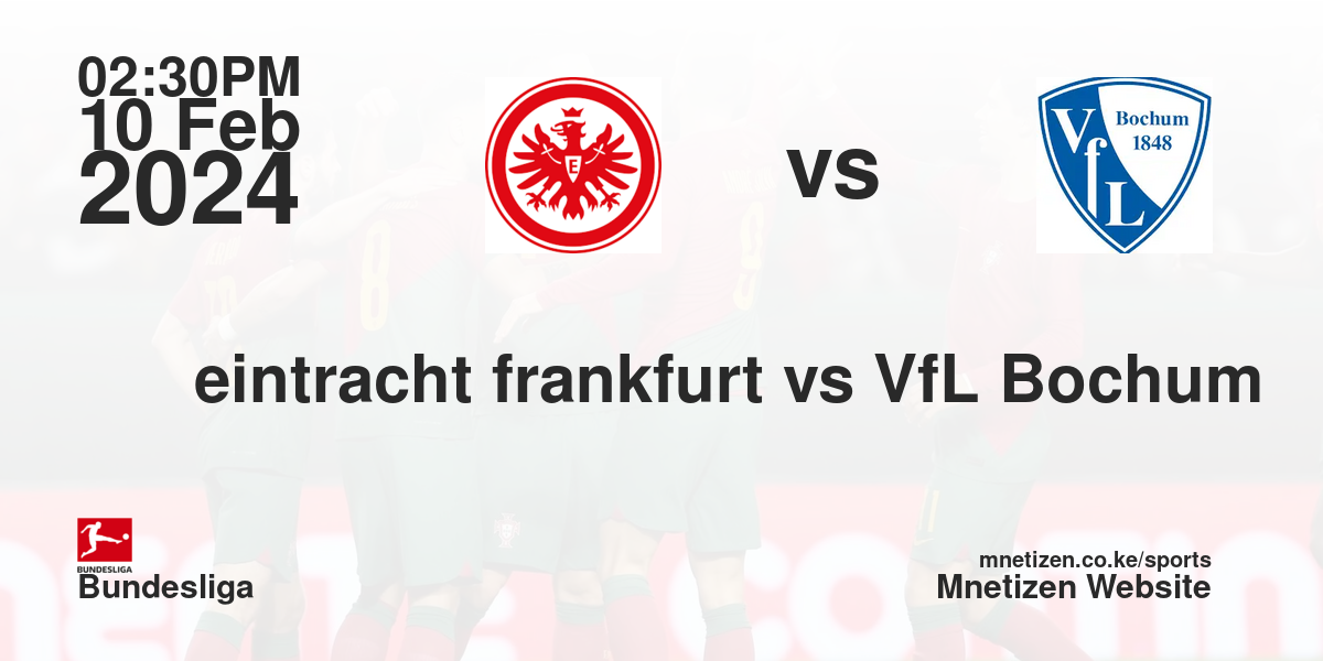 eintracht frankfurt vs VfL Bochum 1848 10/02/2024 14:30