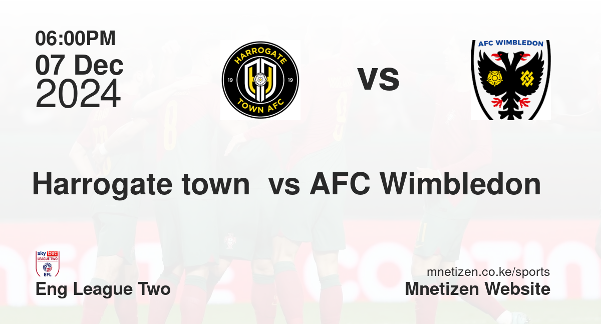 Harrogate town  vs AFC Wimbledon 