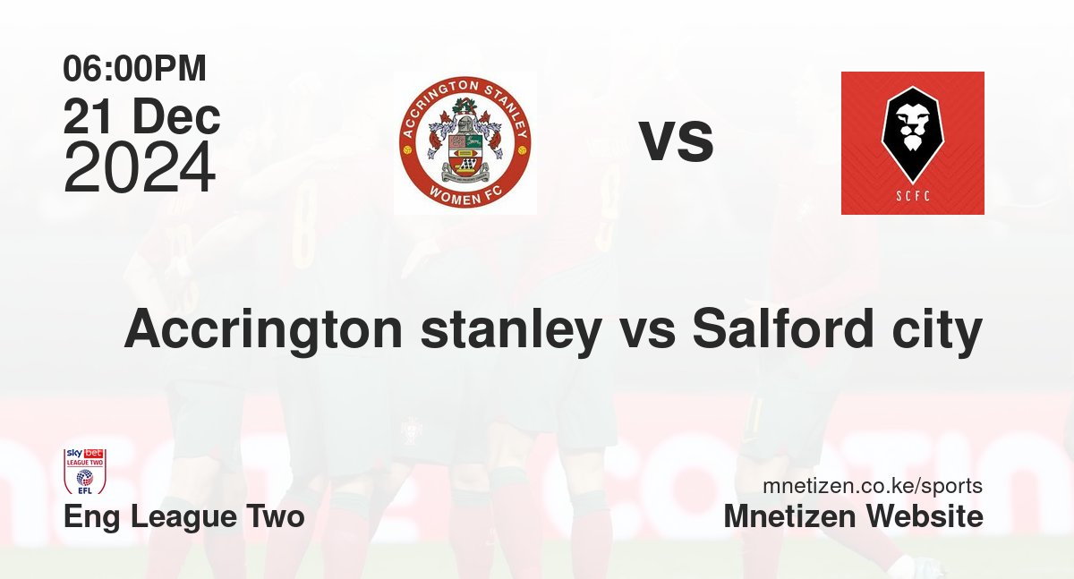 Accrington stanley vs Salford city