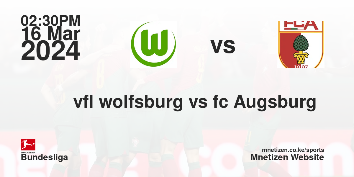 vfl wolfsburg vs fc Augsburg  16/03/2024 14:30