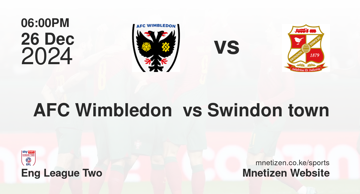 AFC Wimbledon  vs Swindon town