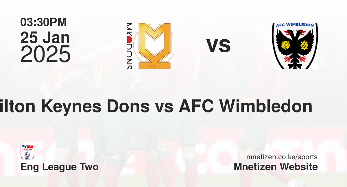 Milton Keynes Dons vs AFC Wimbledon 