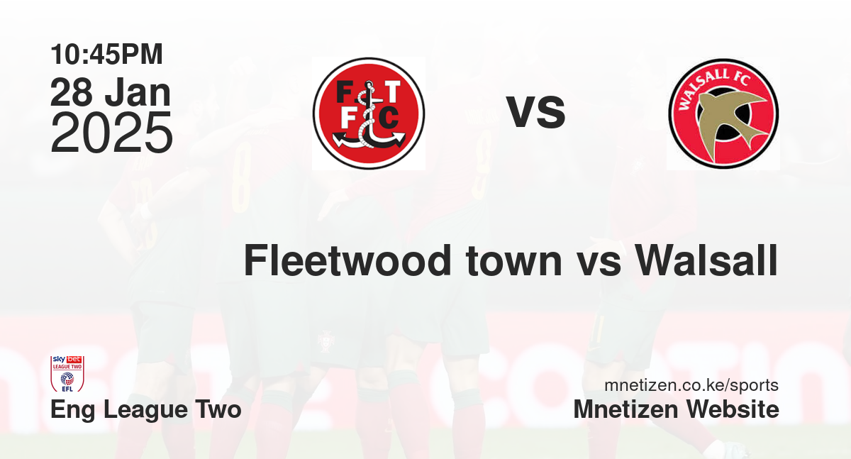 Fleetwood town vs Walsall
