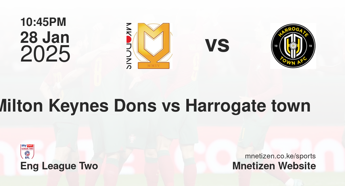 Milton Keynes Dons vs Harrogate town 