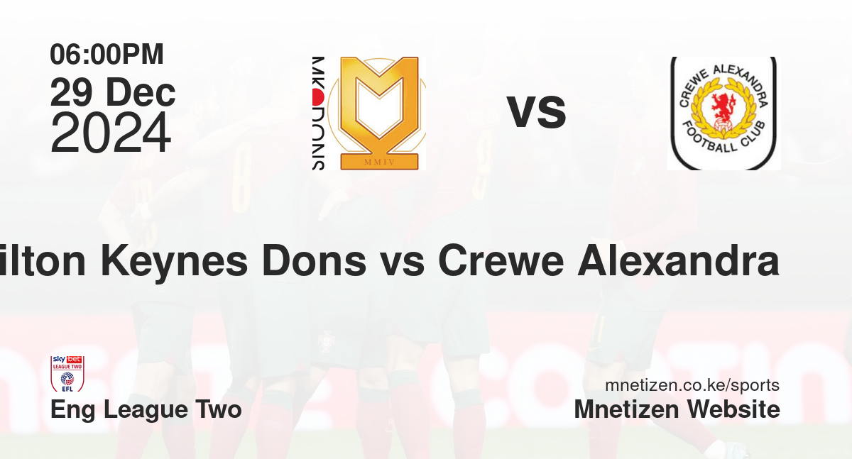 Milton Keynes Dons vs Crewe Alexandra