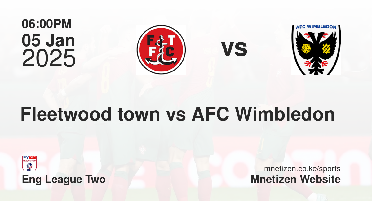 Fleetwood town vs AFC Wimbledon 