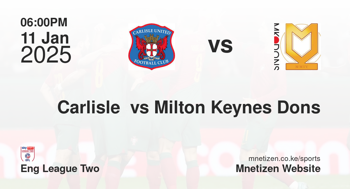 Carlisle  vs Milton Keynes Dons