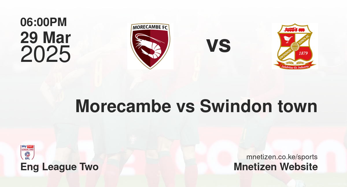 Morecambe vs Swindon town