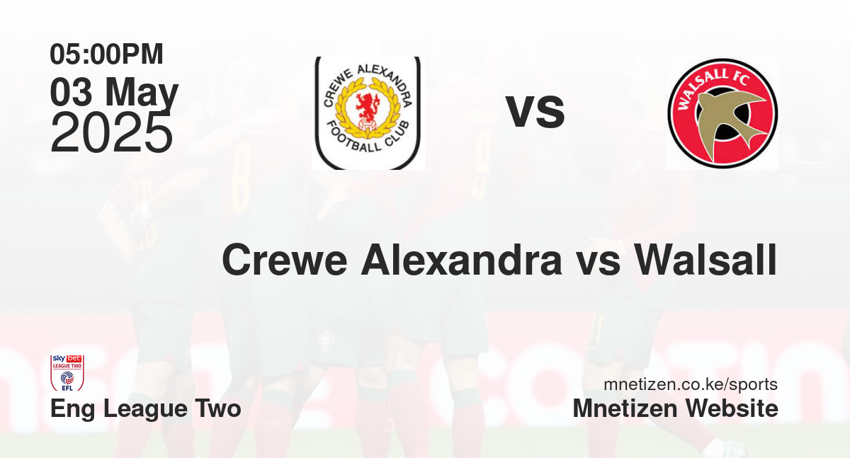 Crewe Alexandra vs Walsall